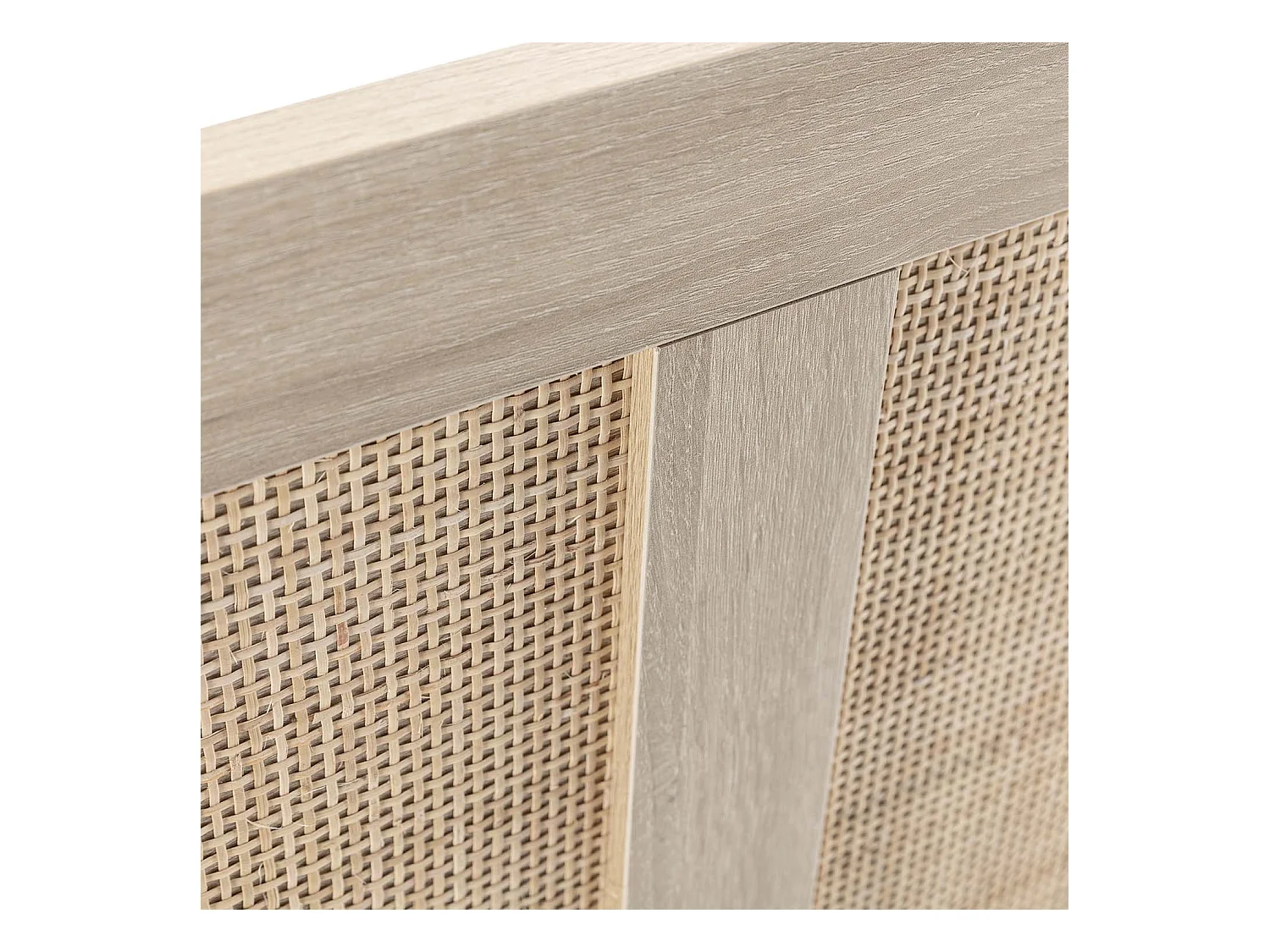 Kopfteil Musa 95 x 60 cm, Eichenfarbe, natürliches Rattan