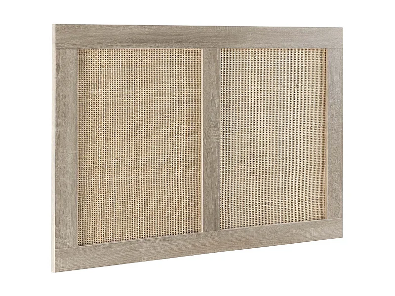 Kopfteil Musa 95 x 60 cm, Eichenfarbe, natürliches Rattan