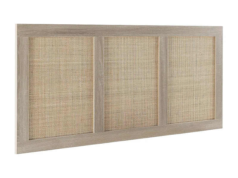 Tête de lit Musa 145 x 60 cm couleur chêne, rotin naturel