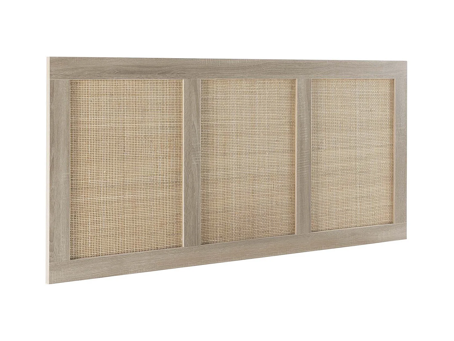 Kopfteil Musa 145 x 60 cm, Eichenfarbe, natürliches Rattan