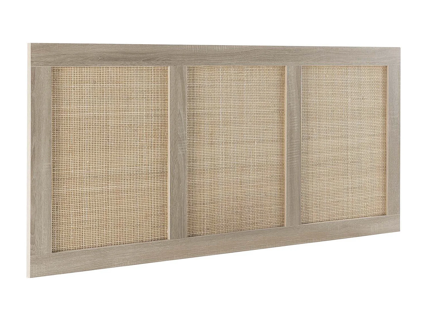 Kopfteil Musa 145 x 60 cm, Eichenfarbe, natürliches Rattan