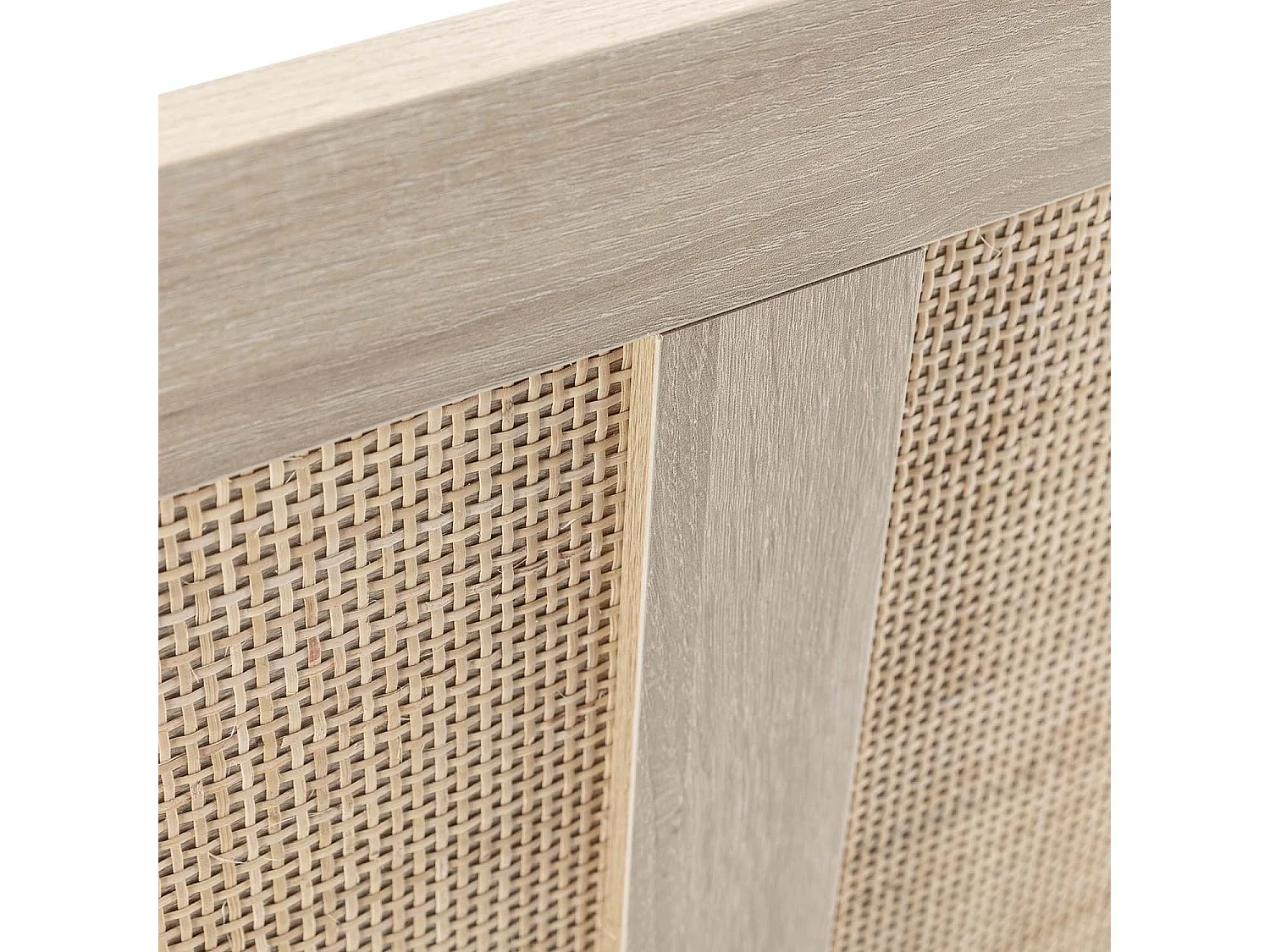 Kopfteil Musa 165 x 60 cm, Eichenfarbe, natürliches Rattan