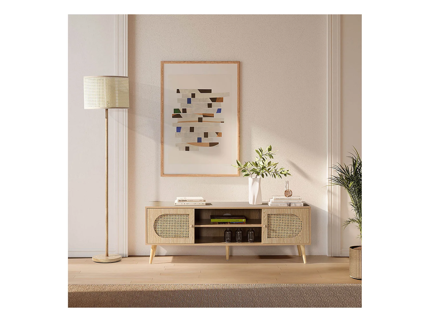 Meuble Tv Luna 2 portes couleur Chêne