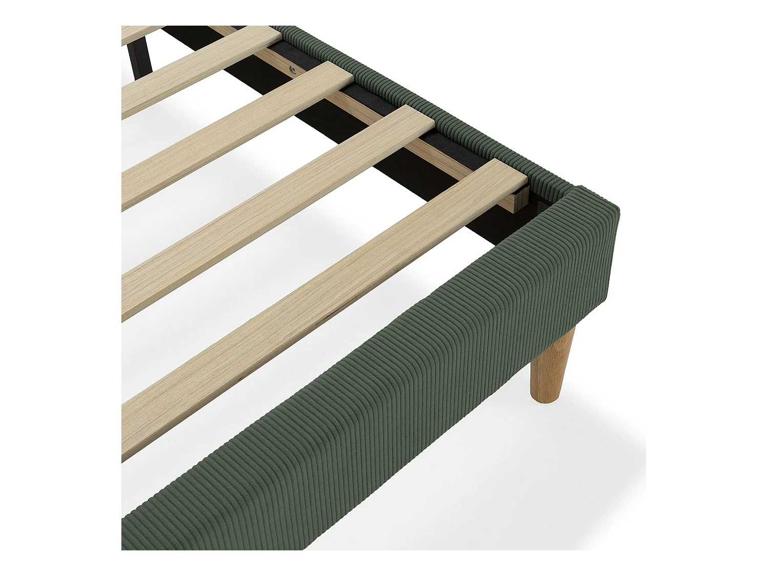 Sommier + tête de lit Bari 150x190 cm couleur Vert