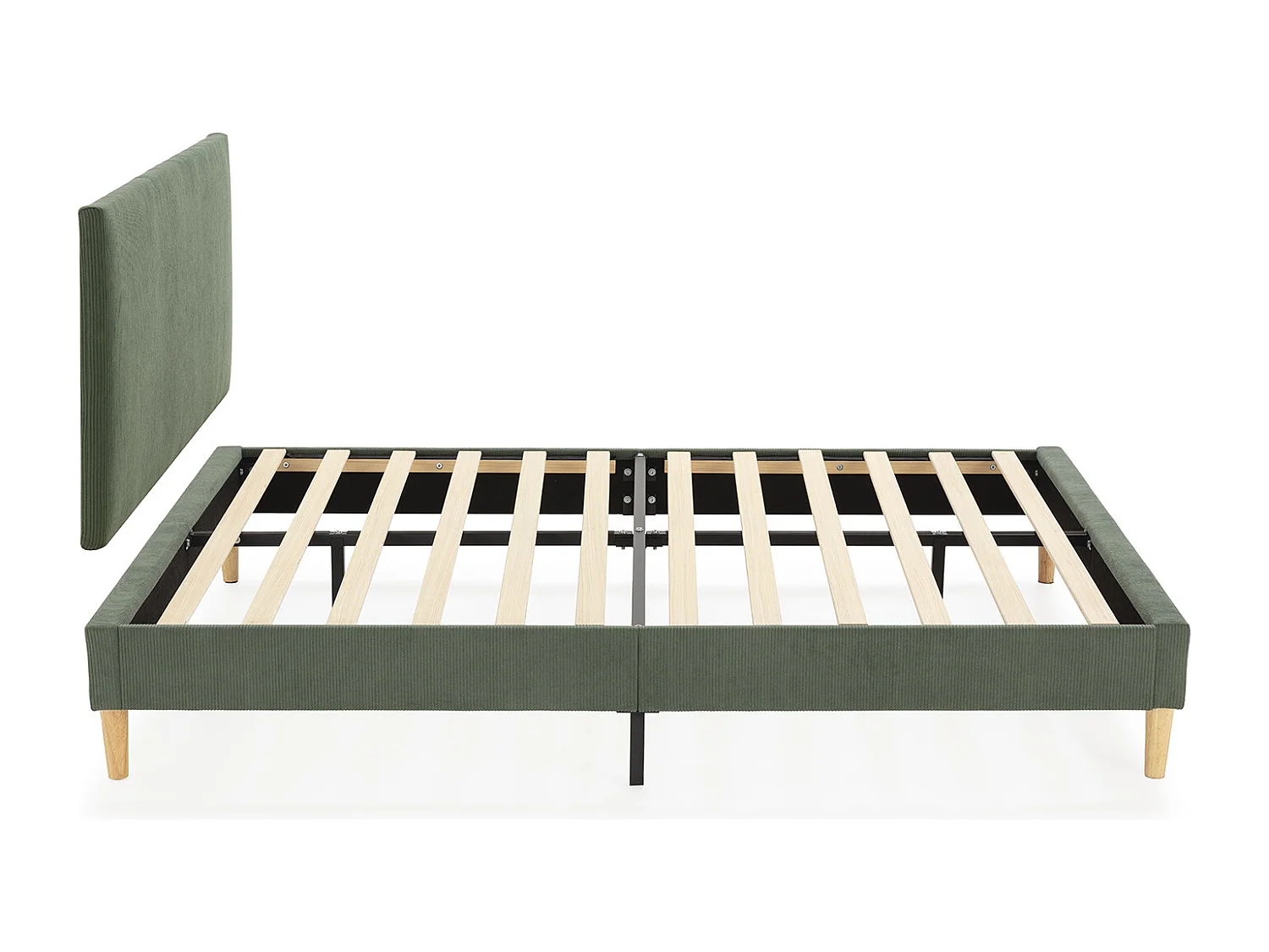 Polsterbett + kopfteil Bari 150x190 cm, Grün