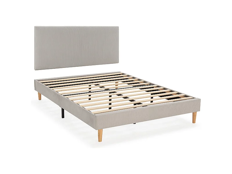 Base imbottita + testiera Bari 140x200 cm colore Grigio