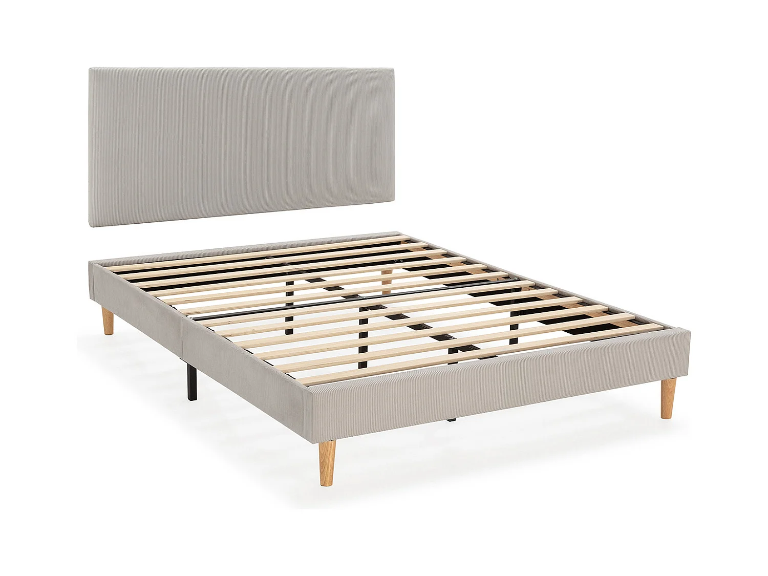 Sommier + tête de lit Bari 140x200 cm couleur Gris