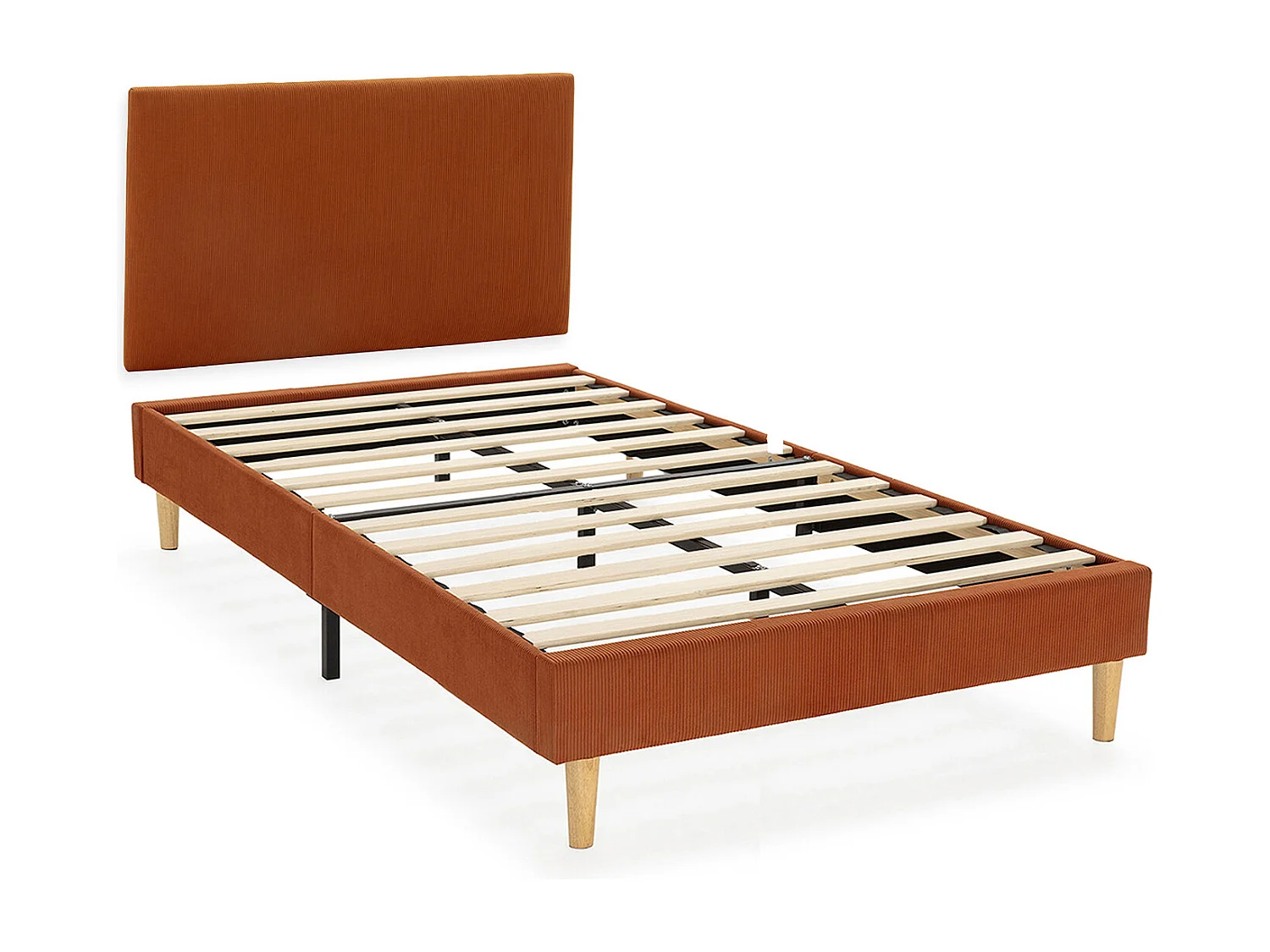 Sommier + tête de lit Bari 90x190 cm couleur Brique