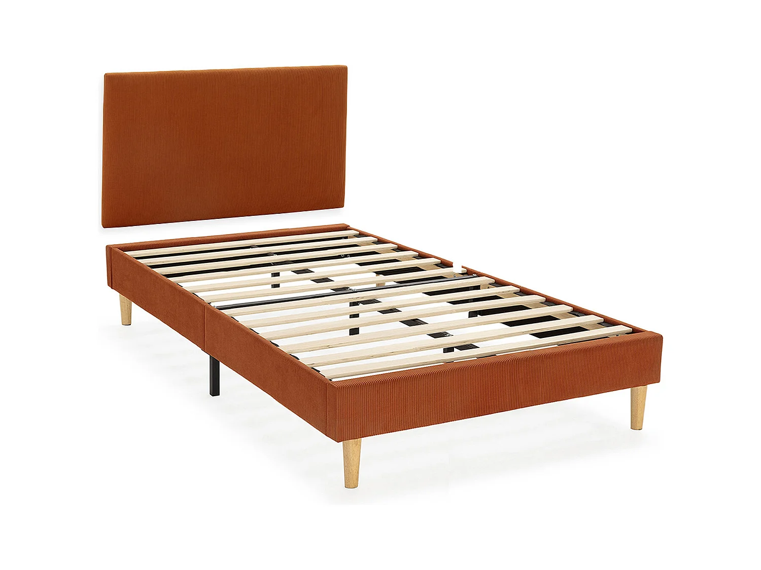 Sommier + tête de lit Bari 90x190 cm couleur Brique