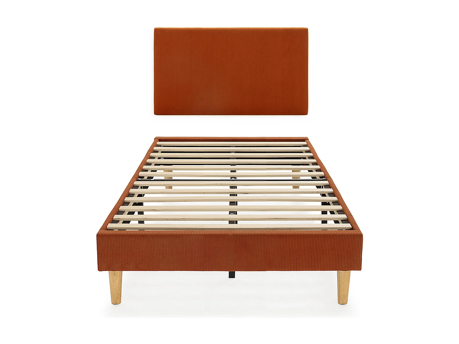 Kolumnowy stelaż + zagłówek Bari 90x190 cm kolor Ceglasty.