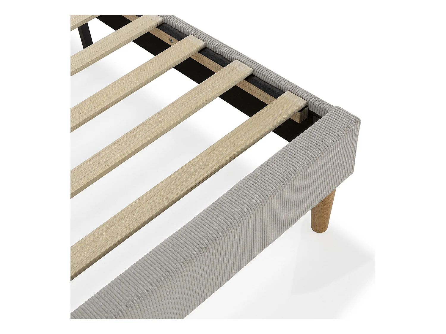 Sommier + tête de lit Bari 160x200 cm couleur Gris