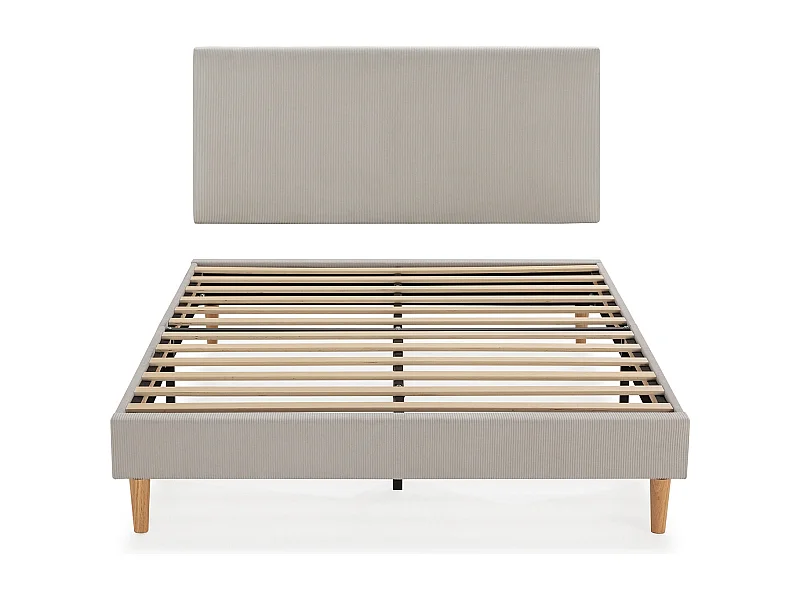 Base imbottita + testiera Bari 160x200 cm colore Grigio