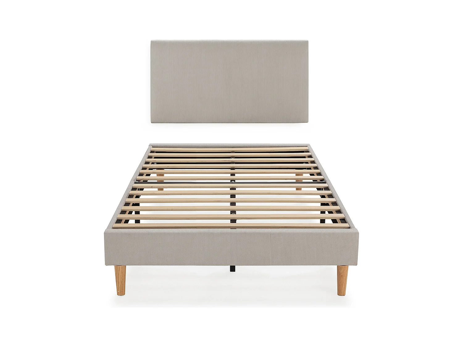 Sommier + tête de lit Bari 90x190 cm couleur Gris