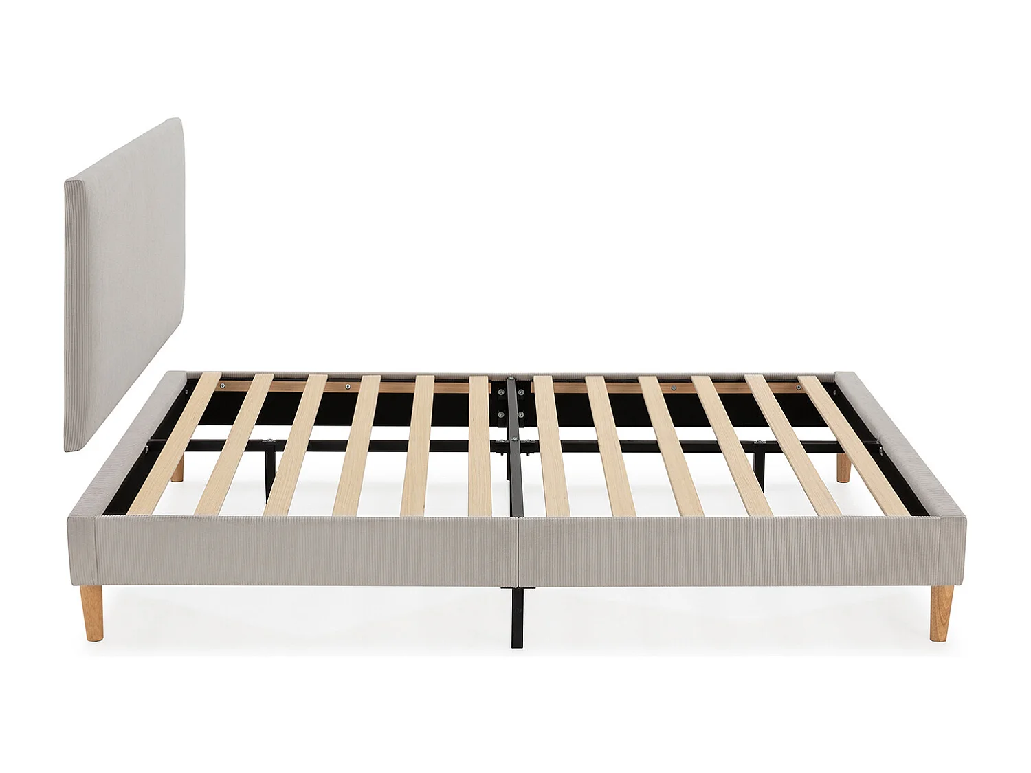 Kolumna Sommier + zagłówek Bari 90x190 cm kolor Szary