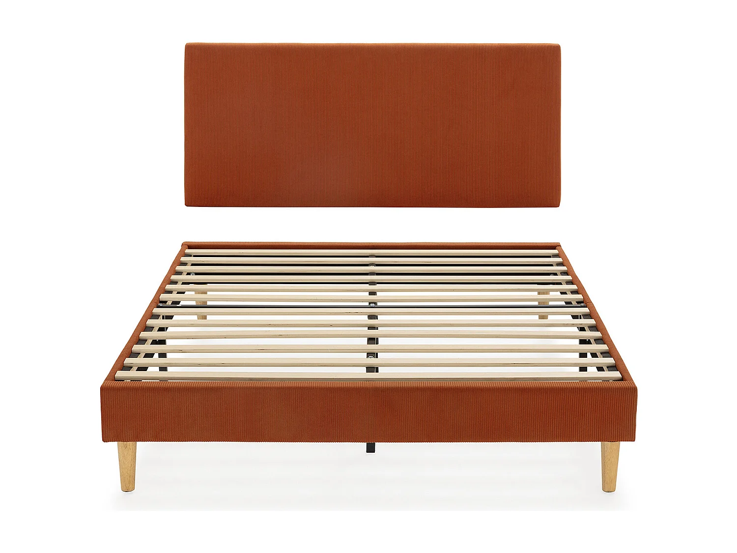 Kolumnowy stelaż + zagłówek Bari 140x190 cm kolor Ceglasty