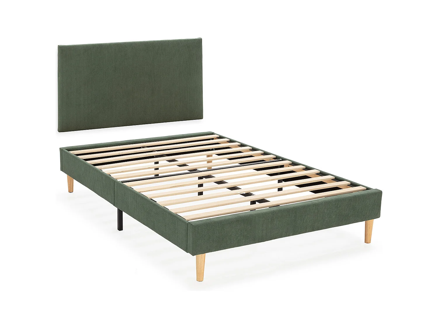 Sommier + tête de lit Bari 90x190 cm couleur Vert