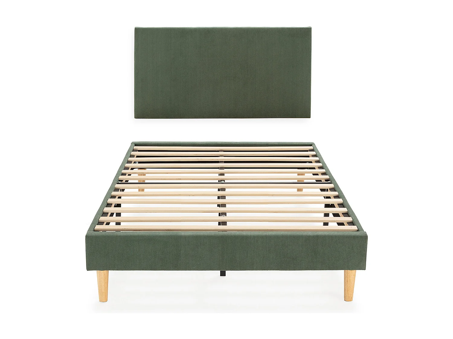 Kolumnowy stelaż + zagłówek Bari 90x190 cm kolor Zielony.