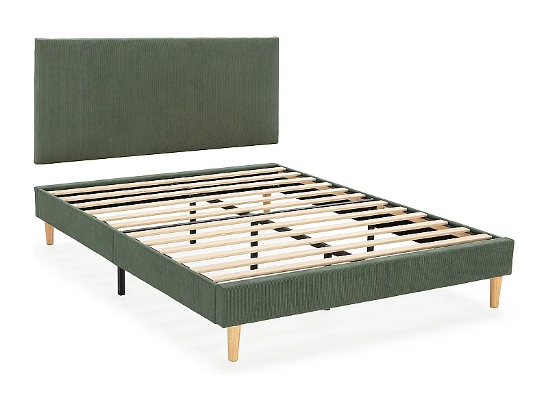 Sommier + tête de lit Bari 160x200 cm couleur Vert