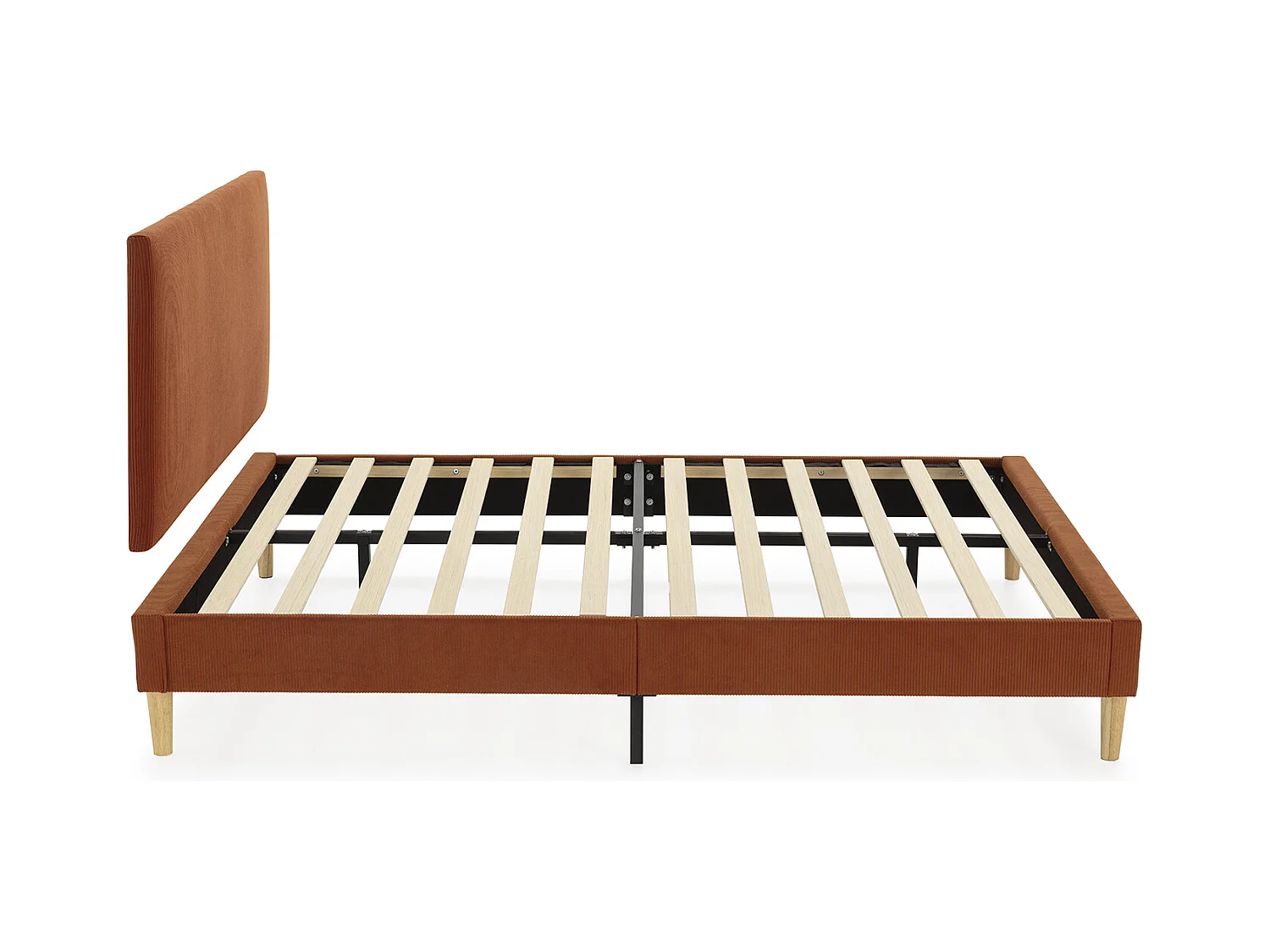 Sommier + tête de lit Bari 140x200 cm couleur Brique