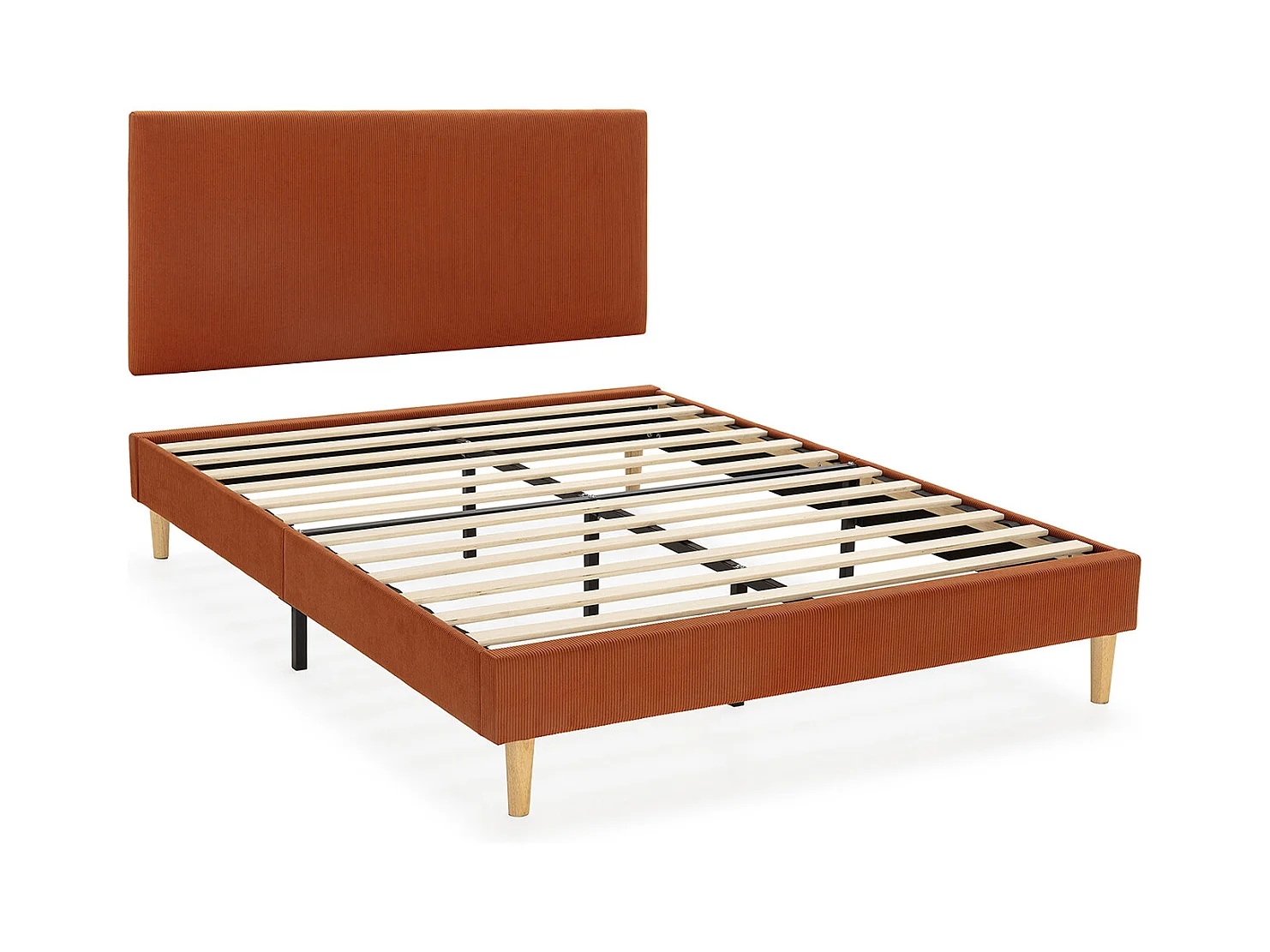 Sommier + tête de lit Bari 150x190 cm couleur Brique