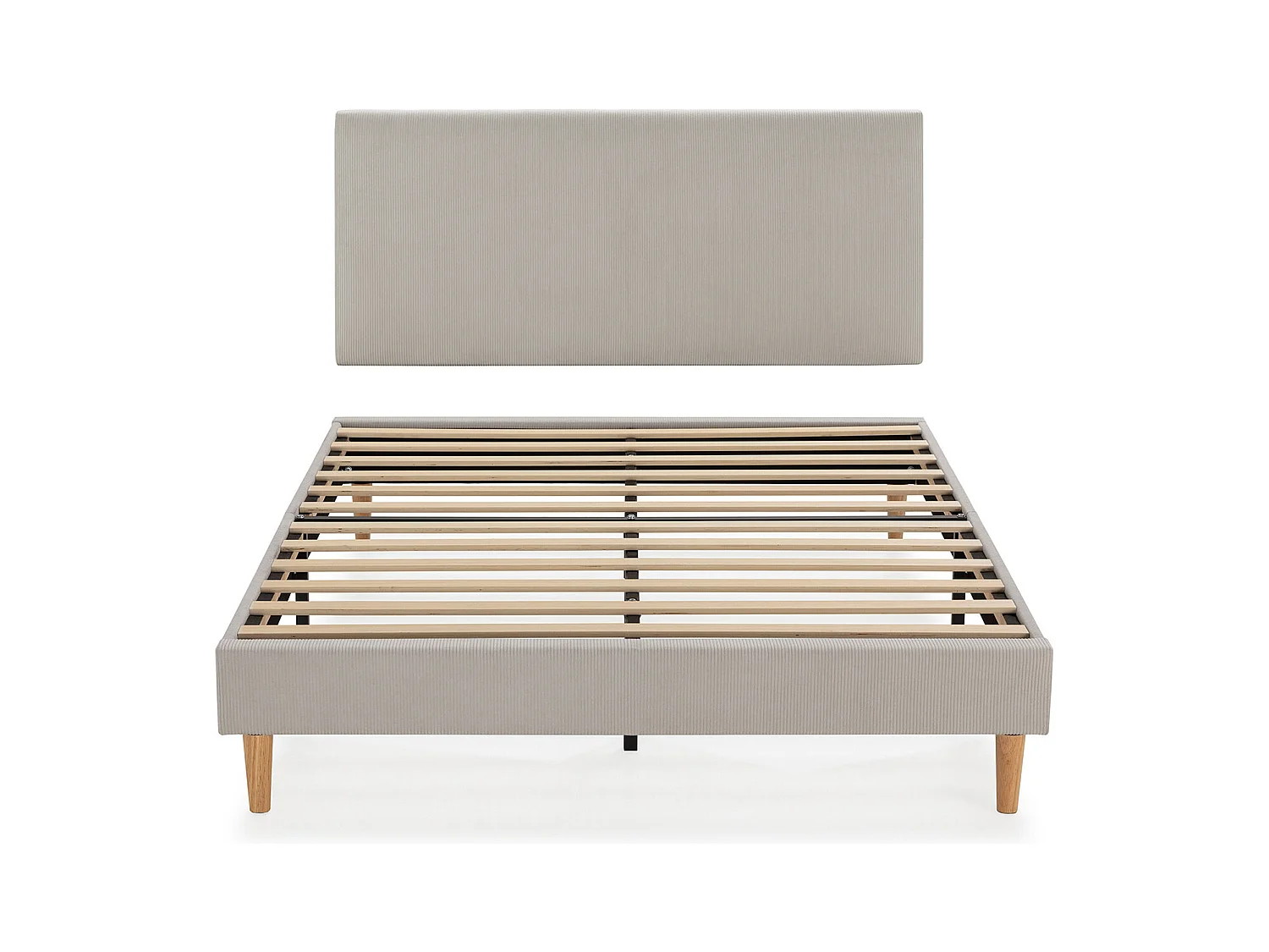 Sommier + tête de lit Bari 150x190 cm couleur Gris