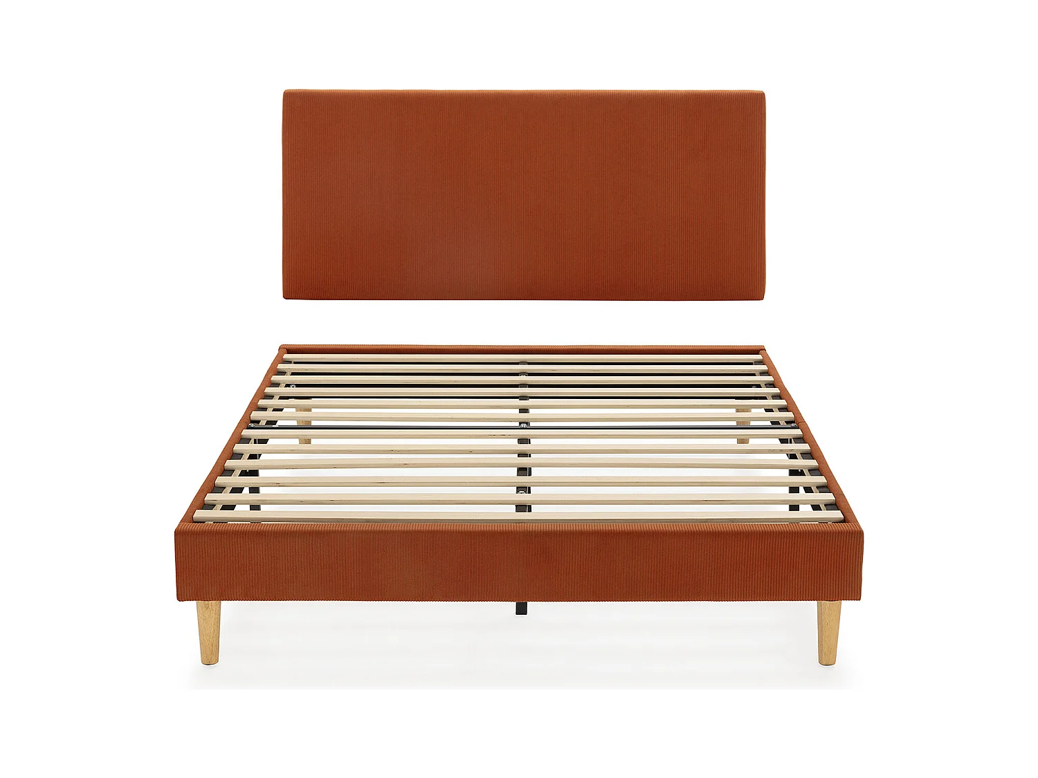 Sommier + tête de lit Bari 160x200 cm couleur Brique