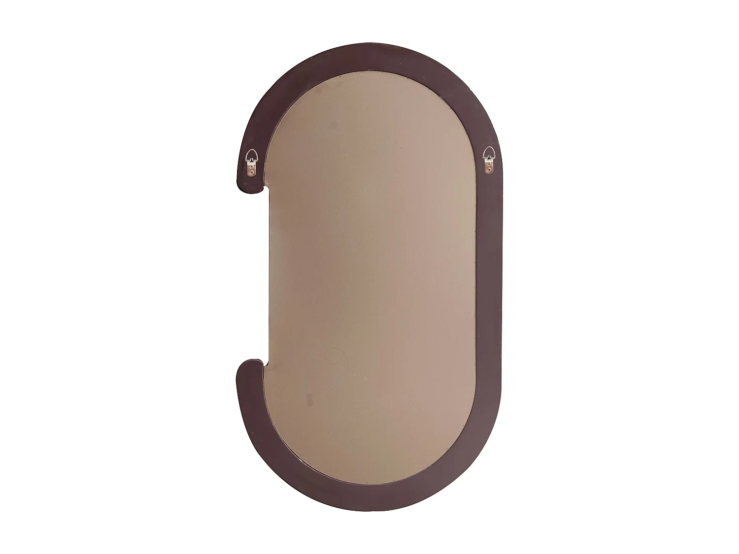 Miroir mural ovale en bois de paulownia - L. 60 x H. 105 cm - Marron - YALMA