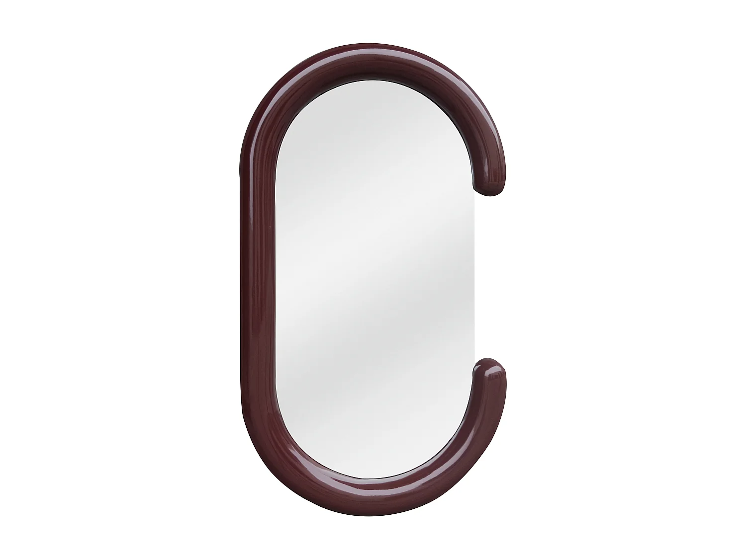 Miroir mural ovale en bois de paulownia - L. 60 x H. 105 cm - Marron - YALMA