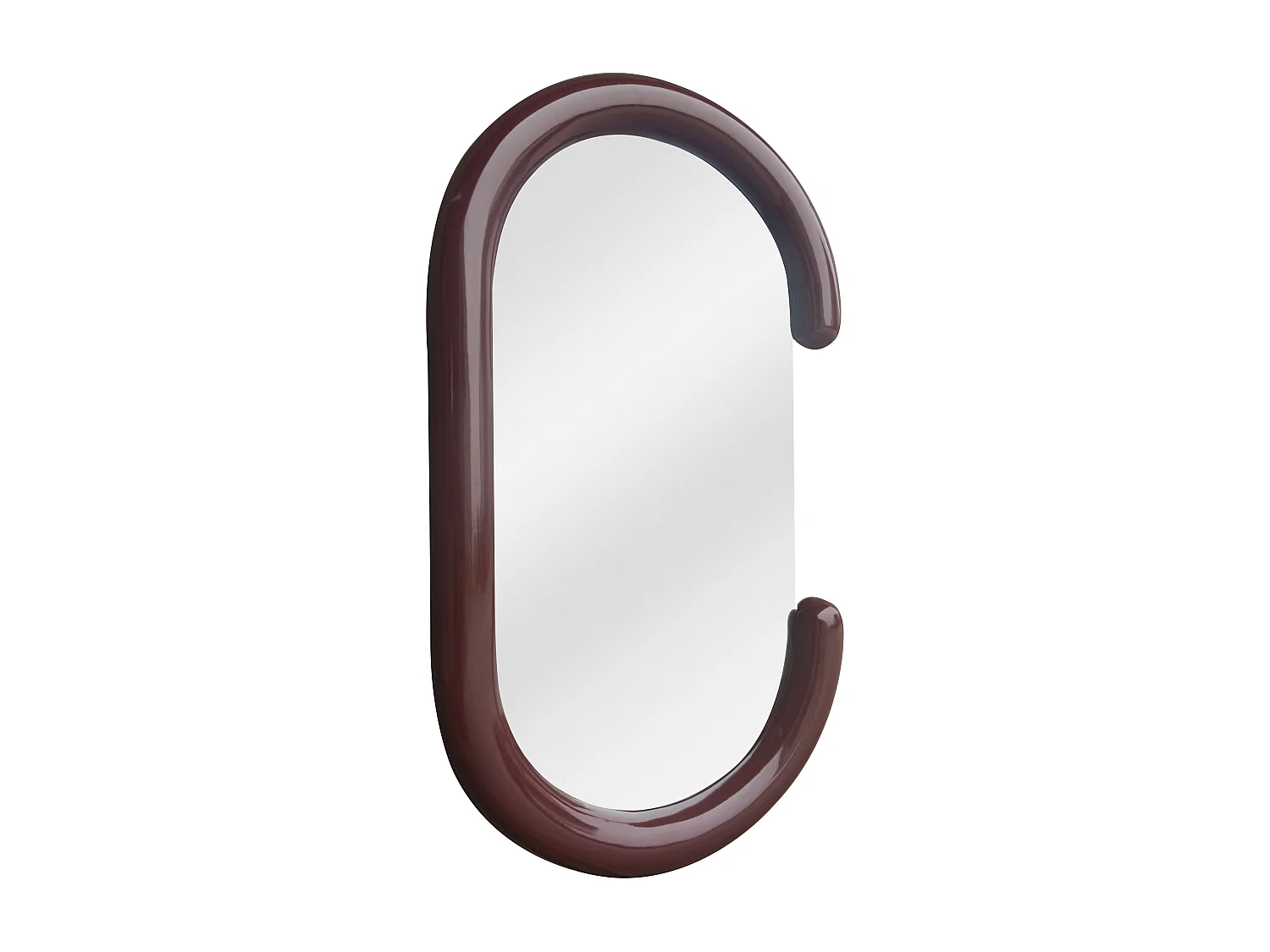 Miroir mural ovale en bois de paulownia - L. 60 x H. 105 cm - Marron - YALMA