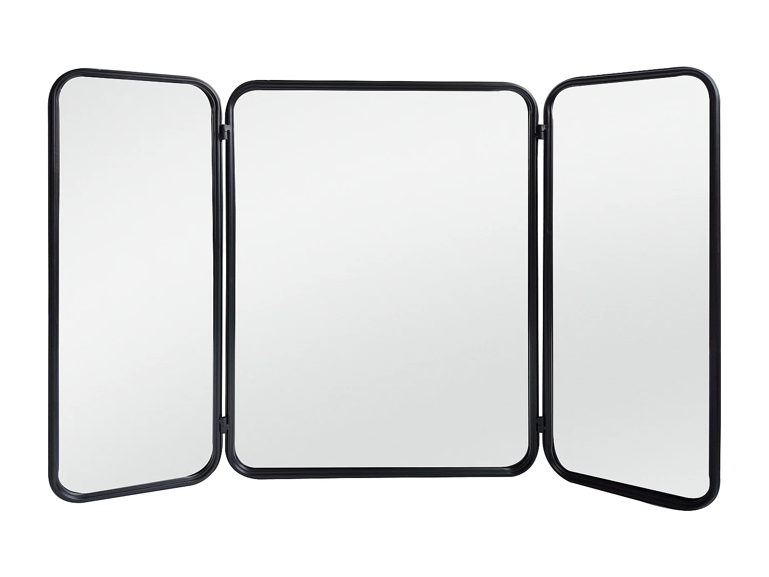 Miroir de barbier vintage en métal - L. 100 x H. 65 cm - Noir - NOAVA