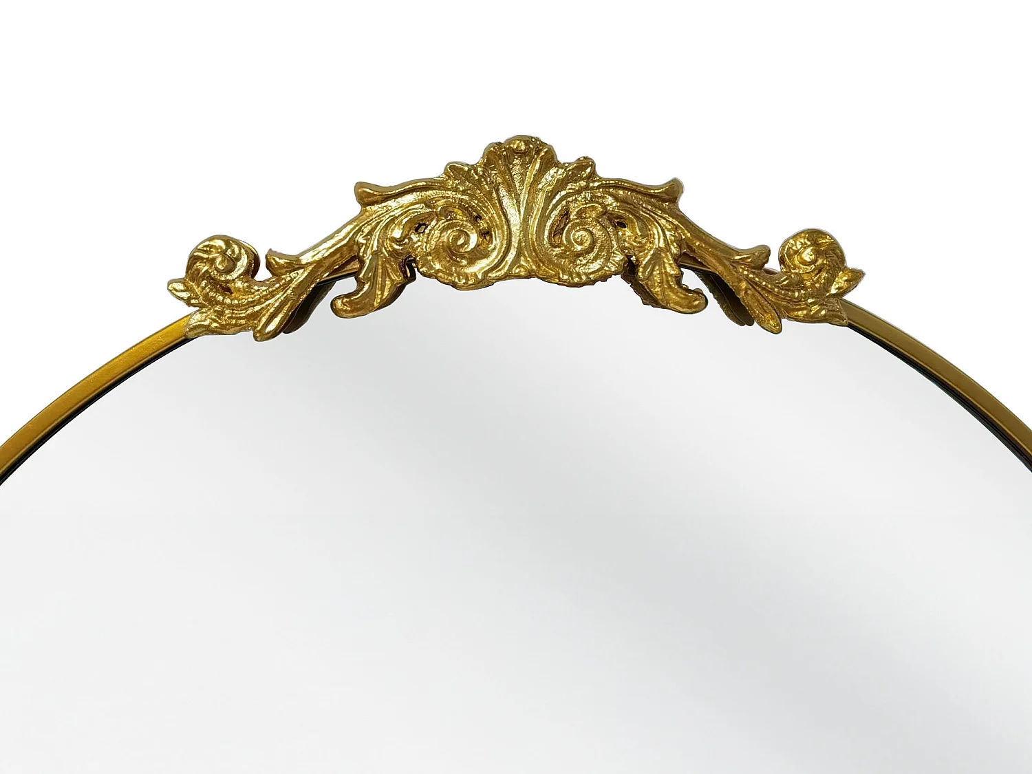 Grand miroir style romantique avec moulure - Métal - L. 65 x H. 165 cm - Doré - INARI