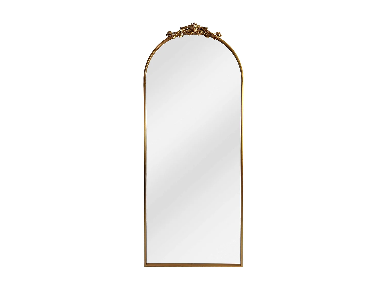 Grand miroir style romantique avec moulure - Métal - L. 65 x H. 165 cm - Doré - INARI