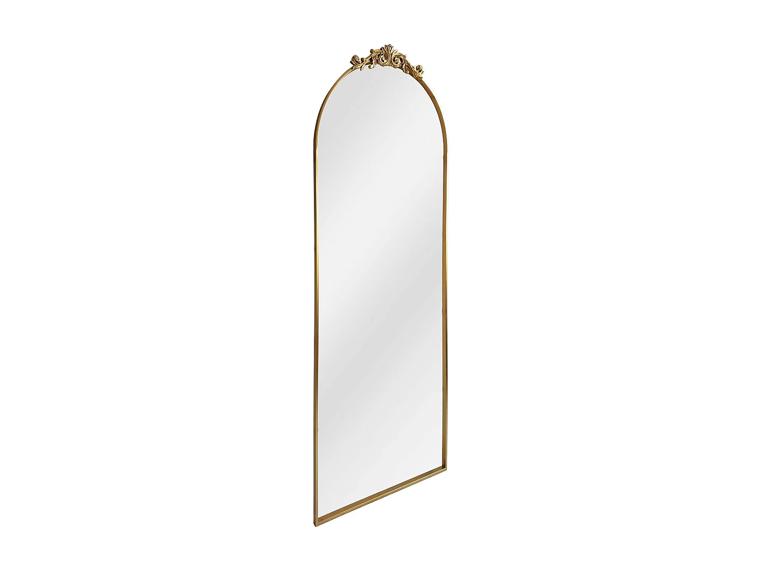 Grand miroir style romantique avec moulure - Métal - L. 65 x H. 165 cm - Doré - INARI
