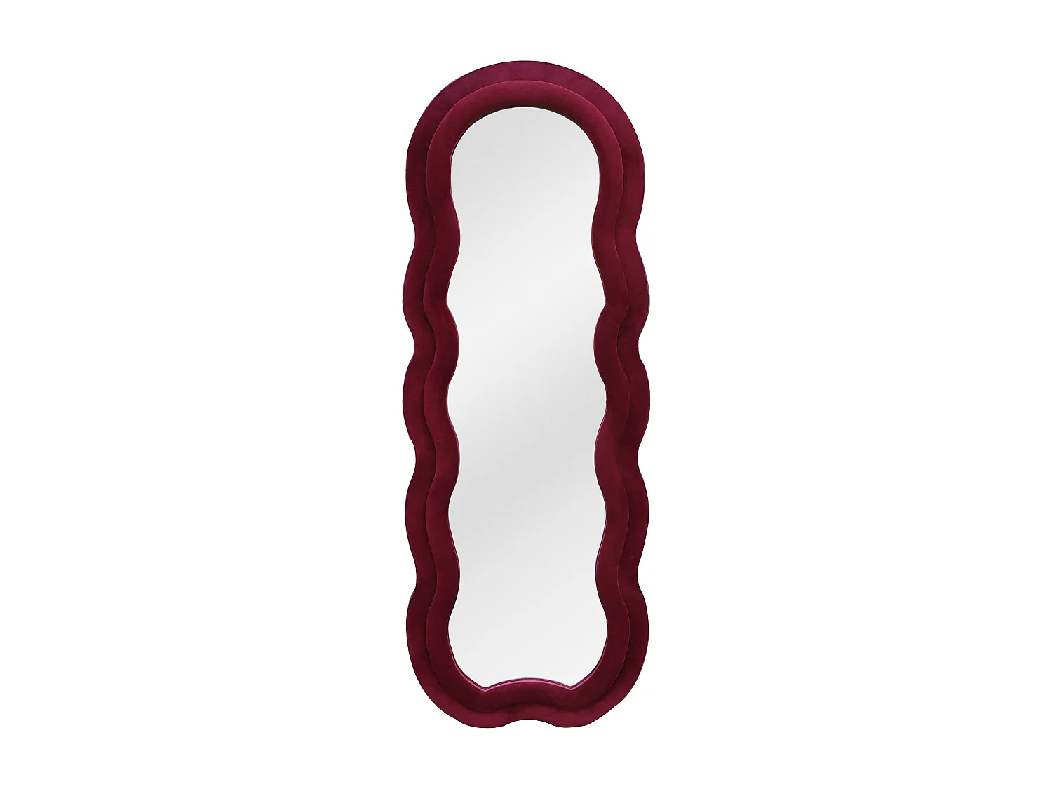 Miroir organique en velours - L. 60 x H. 160 cm - Bordeaux - LINOA