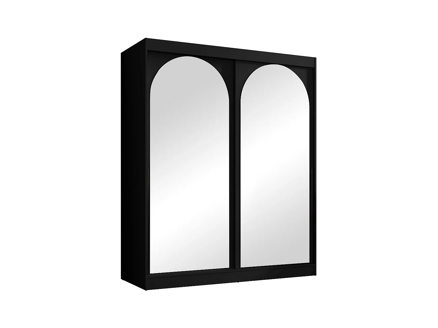 Armario Toledo 132, Negro, 216x180x65cm, Puertas de armario: Correderas