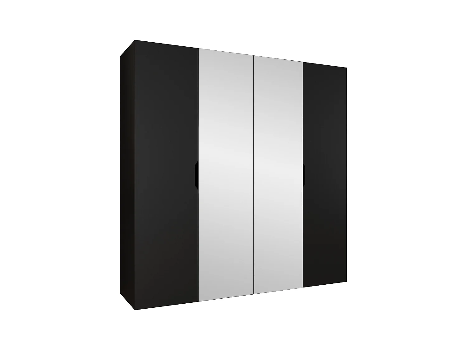Armario Hartford 514, Negro, 202x200x50cm, Puertas de armario: Con bisagras