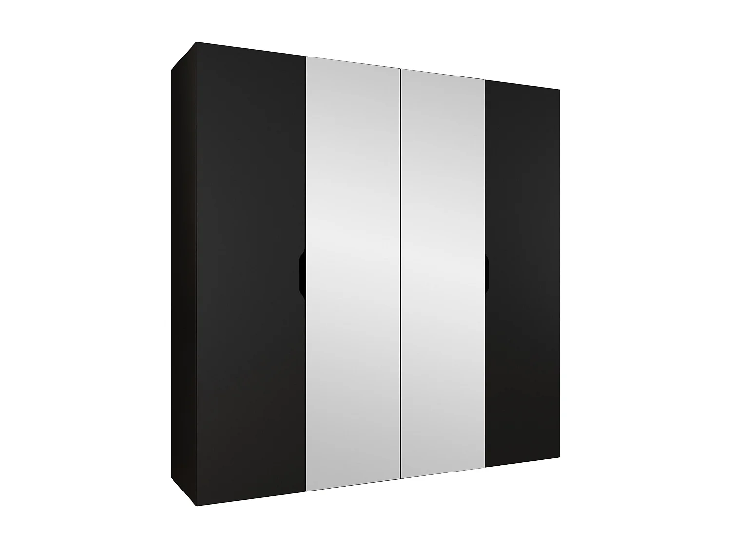 Armario Hartford 514, Negro, 202x200x50cm, Puertas de armario: Con bisagras