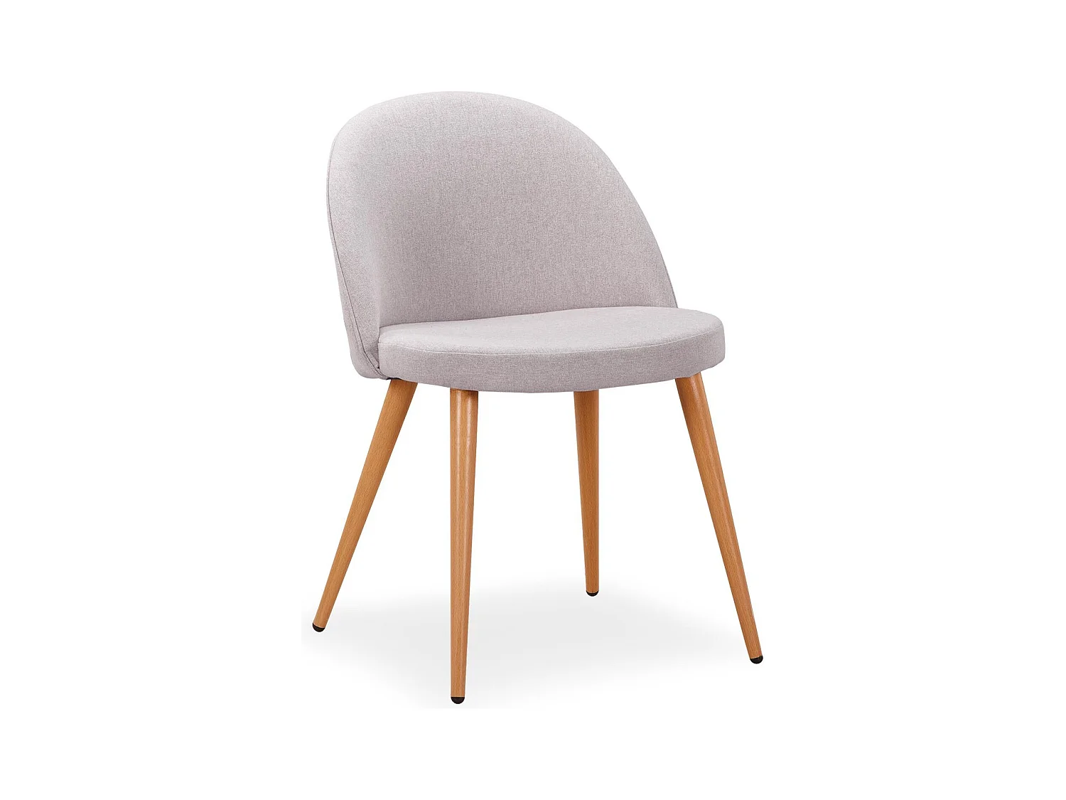 Lot de 6 chaises scandinaves Maury Tissu Gris clair