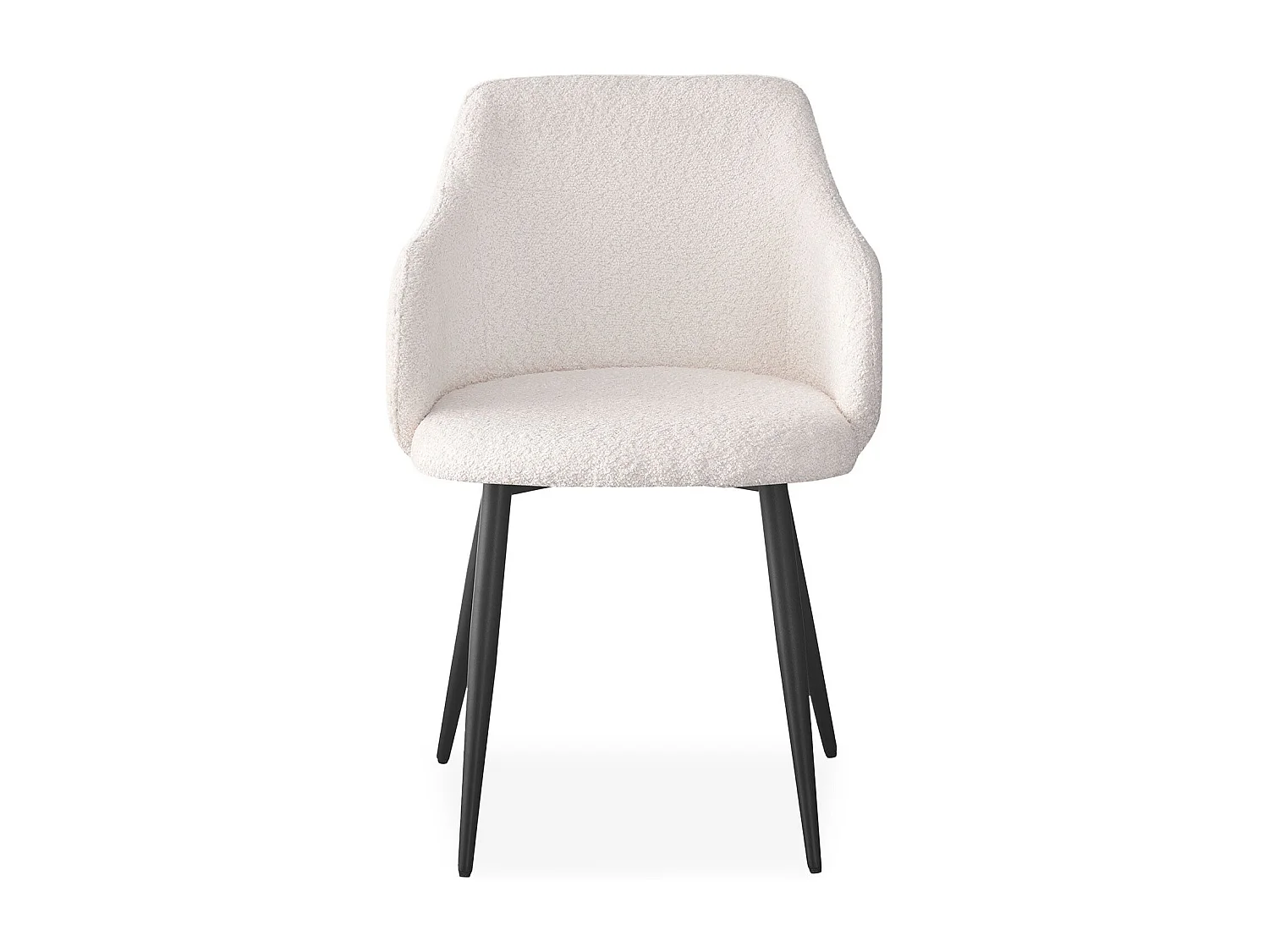 Lote de 2 sillas Paoline Tela efecto borrego Crema