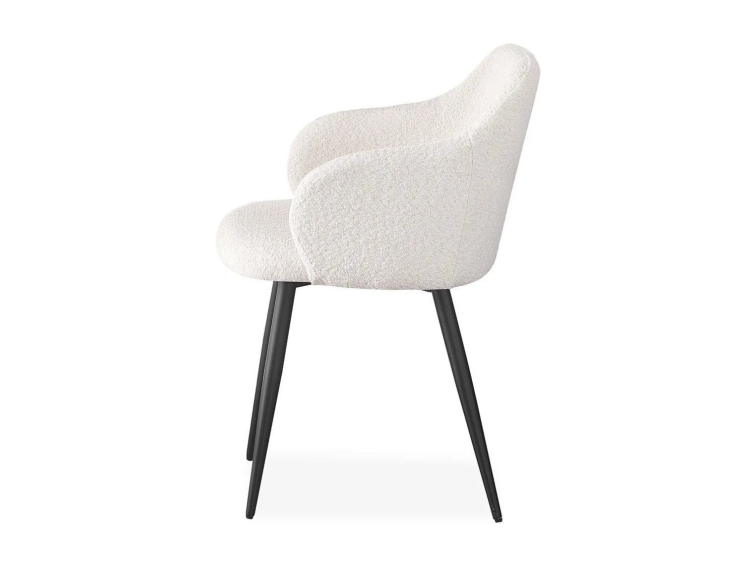 Lote de 2 sillas Paoline Tela efecto borrego Crema