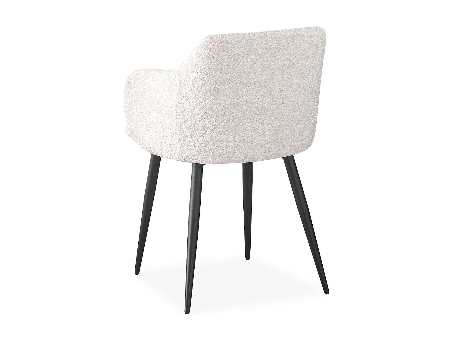 Lote de 2 sillas Paoline Tela efecto borrego Crema