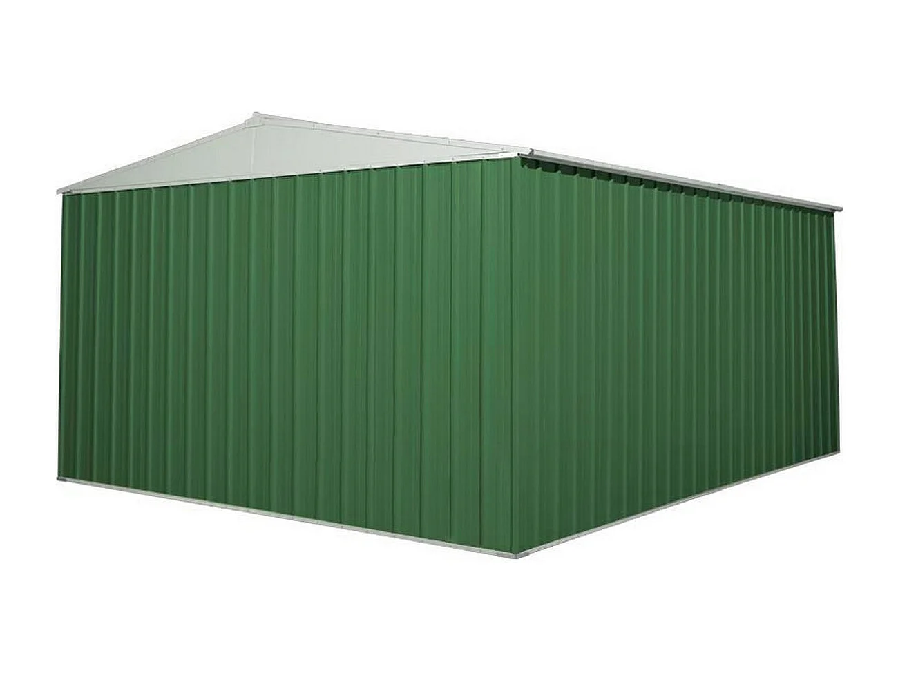 Box garage lamiera zincata casetta giardino acciaio 360x430cm x h2.10m - 185KG - 15,48mq - VERDE