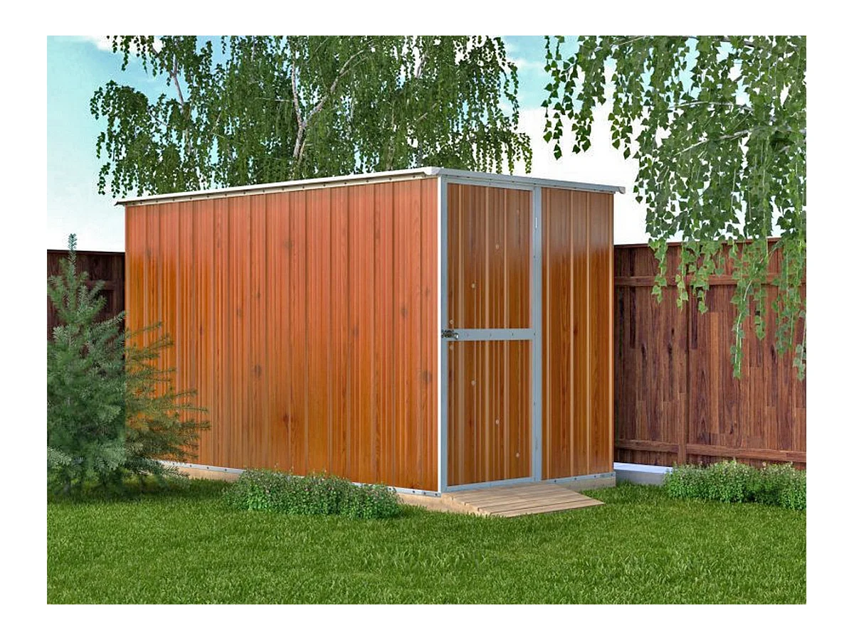 Casetta giardino lamiera Box in Acciaio Zincato 175x307cm x h1.82m - 95KG - 5,4mq - FINITURA LEGNO