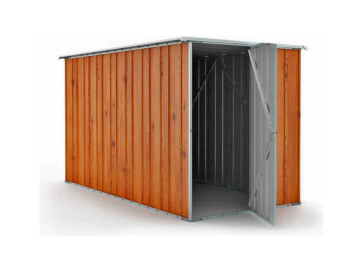 Casetta giardino lamiera Box in Acciaio Zincato 175x307cm x h1.82m - 95KG - 5,4mq - FINITURA LEGNO