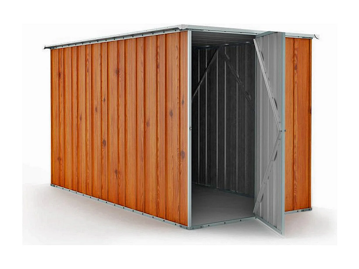 Casetta giardino lamiera Box in Acciaio Zincato 175x307cm x h1.82m - 95KG - 5,4mq - FINITURA LEGNO