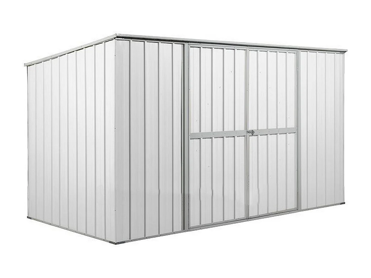 Casetta deposito lamiera Box in Acciaio Zincato 345x186cm x h1.92m - 98KG - 6.42mq - BIANCO