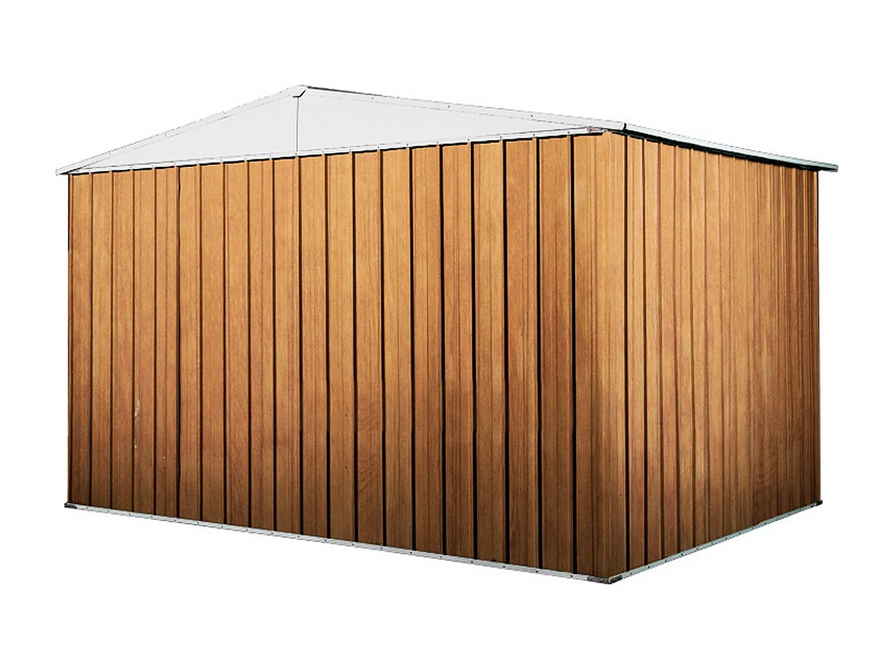 Box acciaio casetta giardino in lamiera deposito attrezzi 360x175cm x h 212cm - 110 kg - 6,30 mq - FINITURA LEGNO