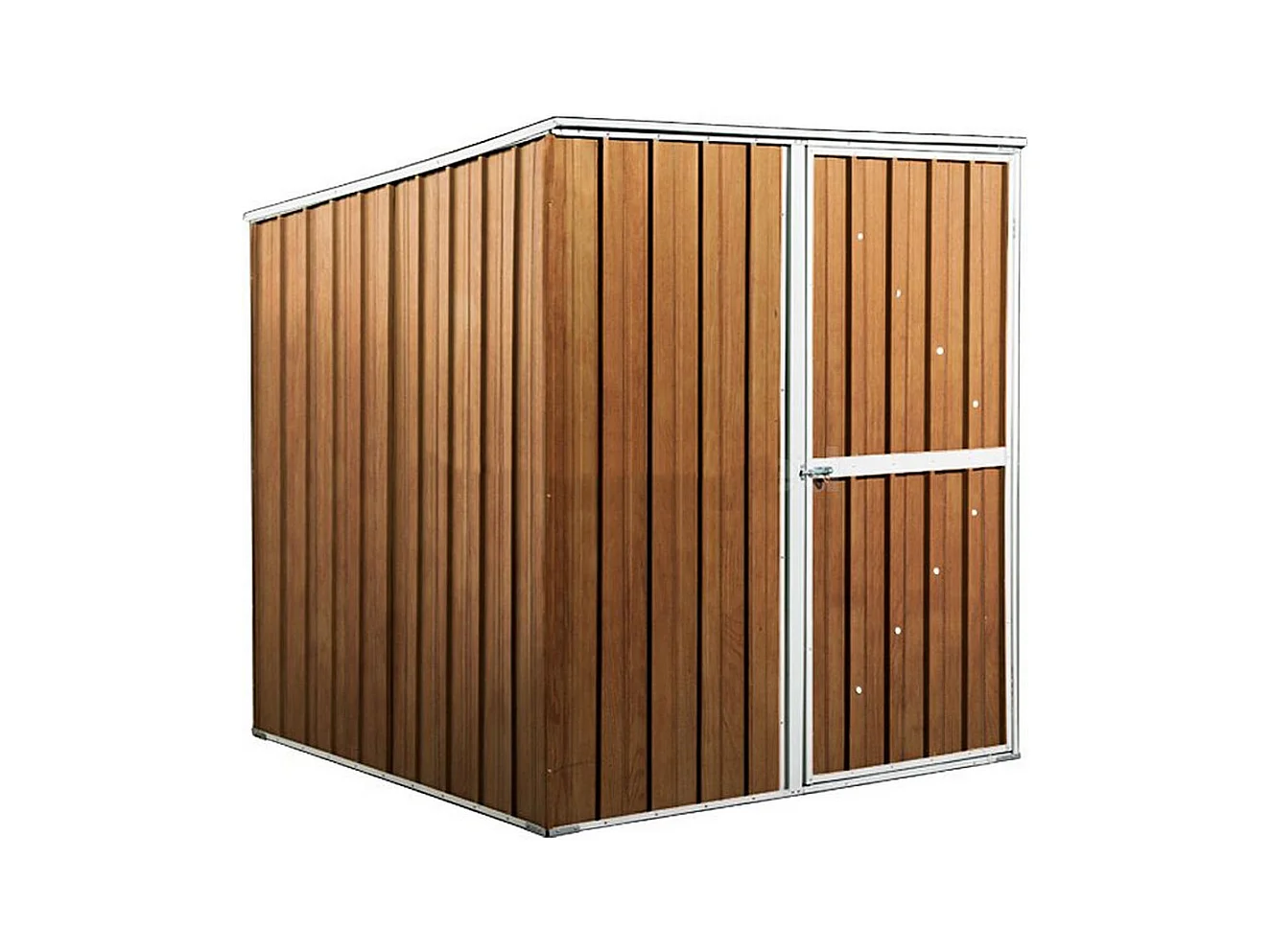 Box lamiera attrezzi casetta giardino in Acciaio Zincato 175x185cm x h1.92m - 70KG - 2,92mq - FINITURA LEGNO