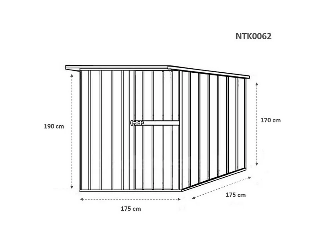Box lamiera attrezzi casetta giardino in Acciaio Zincato 175x185cm x h1.92m - 70KG - 2,92mq - FINITURA LEGNO