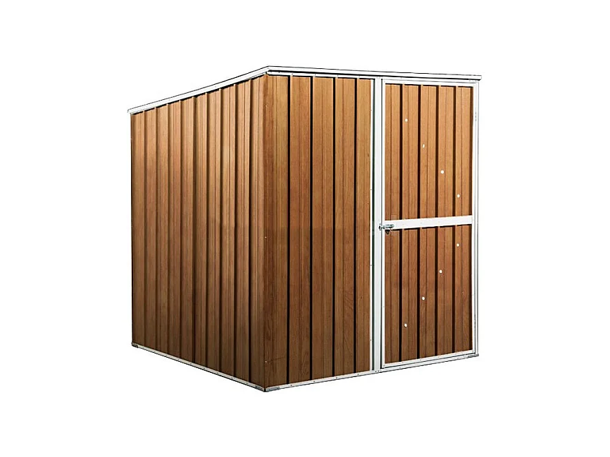 Box lamiera attrezzi casetta giardino in Acciaio Zincato 175x185cm x h1.92m - 70KG - 2,92mq - FINITURA LEGNO